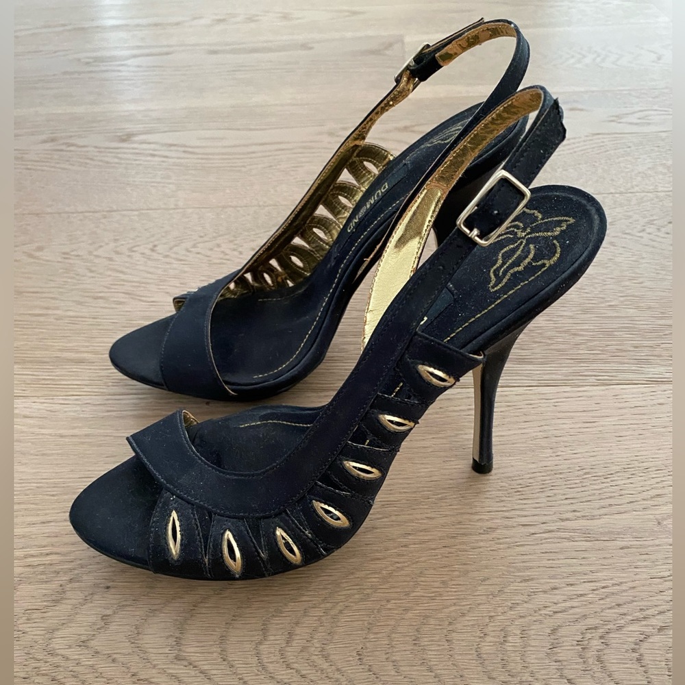 Dumond Women’s Peep Toe High Heel Sandal With Side Detail. US Size 6. EU Size 37